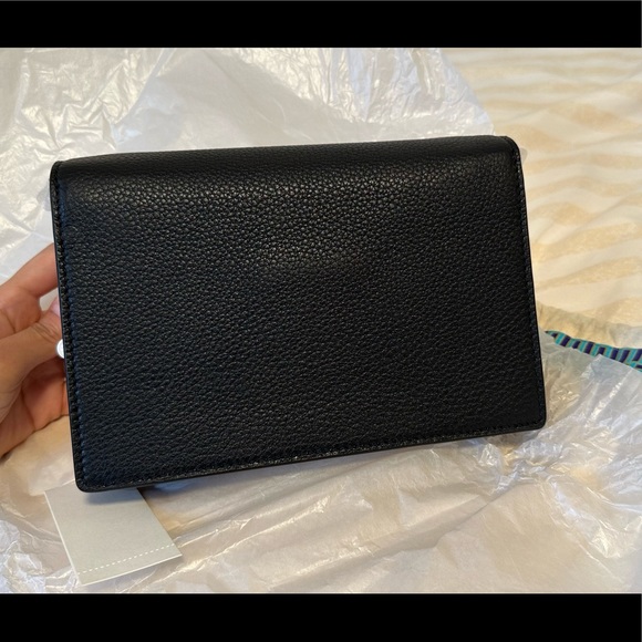 Tory Burch Georgia Pebbled Leather Crossbody in Black - Picture 3 of 7
